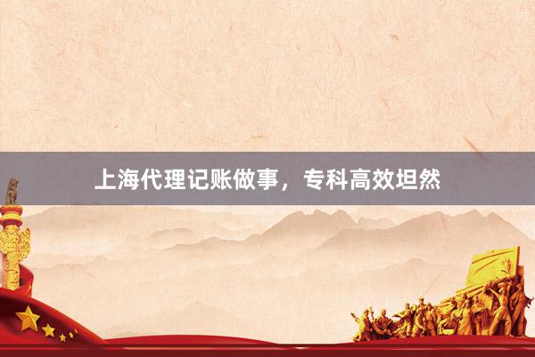 上海代理记账做事，专科高效坦然